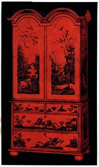 Manner Prints: Queen Anne Red Lacquer Cabinet