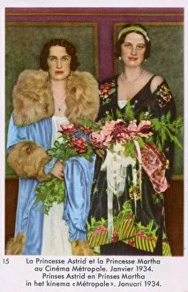 Bouquets Collection: Queen Astrid of Belgium with Princess Martha