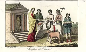 Sacrifice Prints: Queen Dido of Carthage preparing a ritual sacrifice to Juno