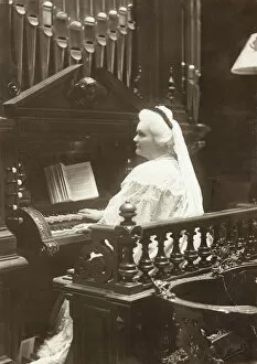 Queen Elisabeth of Romania playing the organ