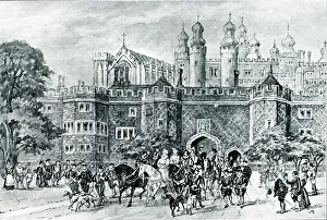 Richmond Prints: Queen Elizabeth I going hunting from Richmond Palace