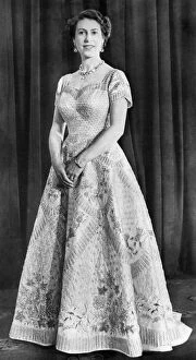 Queen Elizabeth II in her Coronation gown