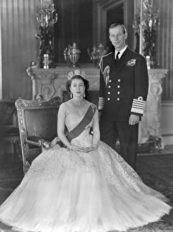Jewellery Collection: Queen Elizabeth II and Duke of Edinburgh, 1954