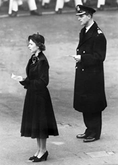 Images Dated 19th September 2011: Queen Elizabeth II and Duke of Edinburgh - Remembrance servi