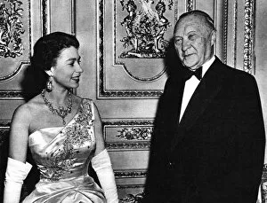 Images Dated 15th July 2011: Queen Elizabeth II and Konrad Adenauer