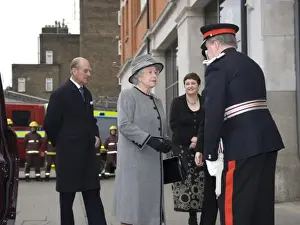 Shake Prints: Queen Elizabeth II meeting senior firefighters on parade