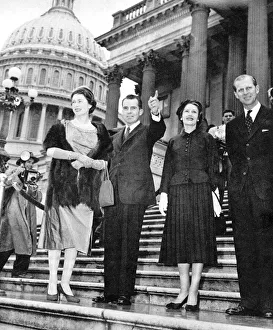 Vice Collection: Queen Elizabeth II North America visit - with Nixon, 1957