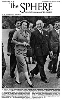 Macmillan Prints: Queen Elizabeth II with nuclear scientists