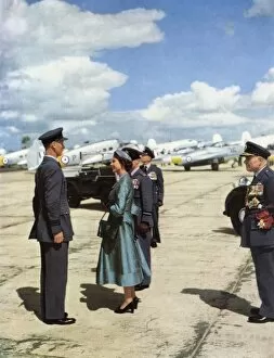 Images Dated 13th June 2011: Queen Elizabeth II at an RAF Coronation Review, 1953