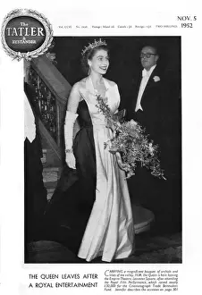 Queen Elizabeth II at the Royal Film Performance, 1952