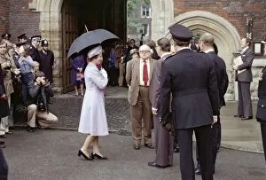 Images Dated 31st May 1977: Queen Elizabeth II visiting the London Fire Brigade