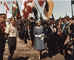 1970 Prints: Queen Elizabeth II visiting scouts in Manitoba, Canada