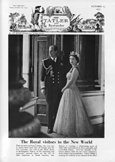 Miniatures Collection: Queen Elizabeth and Prince Philip at Buckingham Palace