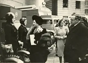 Queen Elizabeth reviews female LFB dispatch riders, WW2