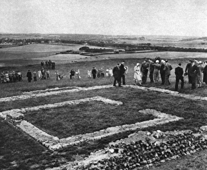 Queen Elizabeth walking on the summit of Maiden Castle, 1952 Queen Elizabeth walking on the summit of Maiden Castle, 1952