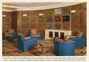 Queen Elizabeths cabin class smoking room