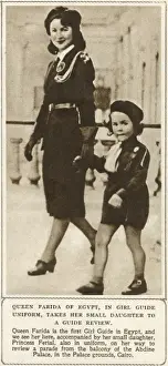 Guides Prints: Queen Farida of Egypt en route to a Girl Guide Review