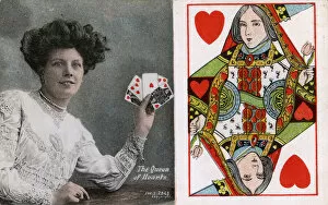 Images Dated 24th May 2018: The Queen of Hearts - Holding a Royal Flush