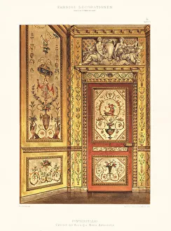 Ernst Wasmuth Prints: Queen Marie Antoinette's room, Fontainebleau, 18th century