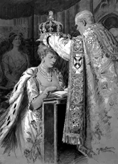 Crowning Prints: Queen Mary being crowned
