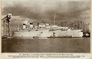 Oceanic Prints: Queen Mary Ocean Liner, interior fitted for passenger use
