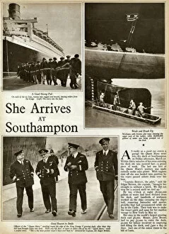 Steamship Gallery: Queen Mary Ocean Liner, at Southampton