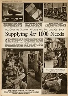 Shipbuilding Prints: Queen Mary Ocean Liner, supplying her 1000 needs