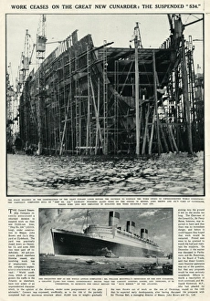 Queen Mary Ocean Liner, suspended Queen Mary Ocean Liner, suspended