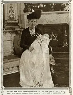 Grandson Prints: Queen Mary with Prince Charles