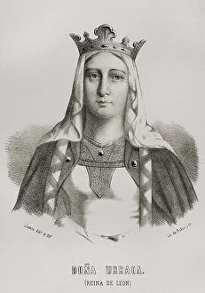 Lithography Collection: Queen Urraca (1081-1126) the Reckless of Castile and Leon