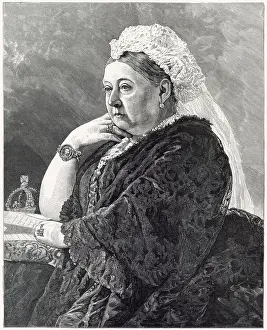 Queen Victoria (1819 - 1901), Queen of the United Kingdom of Great Britain and Ireland from 20 June 1837 until her death in 1901. Wearing a bracelet with a miniature picture of her beloved husband Albert who died in 1861. Date: 1897