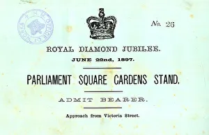 Bearer Prints: Queen Victoria, Diamond Jubilee admission ticket