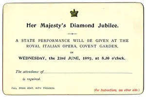 Queen Victoria - Diamond Jubilee - Italian Opera Invitation