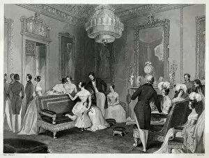 Buckingham Collection: Queen Victoria in drawing room at Buckingham Palace