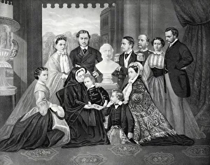 Widow Prints: Queen Victoria, family members and bust of Prince Albert