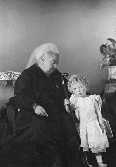Images Dated 9th August 2012: Queen Victoria and the future Edward VIII