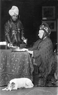 Queen Victoria with the Munshi