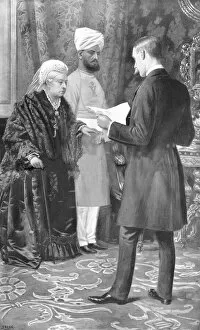 Elderly Collection: Queen Victoria and Munshi Abdul Karim, 1900