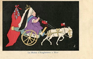 Cote Gallery: Queen Victoria in Nice - French satire on her donkey cart