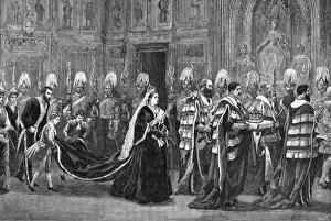 Images Dated 30th January 2012: Queen Victoria opening Parliament