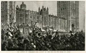 Adoration Prints: Queen Victoria opens Parliament 1880