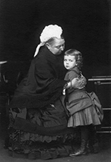 Queen Victoria photographed with Princess Margaret of Connau Queen Victoria photographed with Princess Margaret of Connau