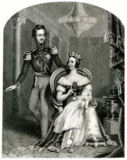 Images Dated 27th February 2020: Queen Victoria and Prince Albert with Baby Prince Edward