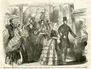 Crinoline Prints: Queen Victoria and Prince Albert visit RA Exhibition