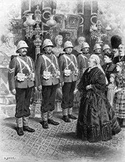 Ashanti Prints: Queen Victoria reviews troops for the Ashanti War