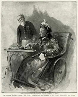 Telegraph Prints: Queen Victorias Diamond Jubilee telegraphing message
