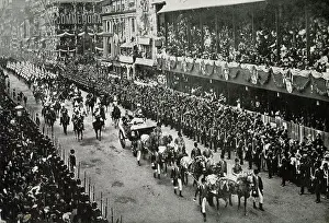 Pall Prints: Queen Victoria's Diamond Jubiliee procession passing the clubs on Pall Mall