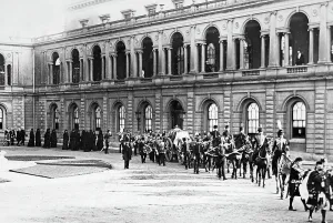 Funeral Prints: Queen Victoria's funeral procession leaves Osborne House