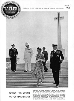 Images Dated 18th July 2012: The Queen visiting a cemetery in Tobruk