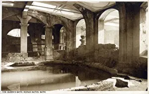Arcading Prints: The Queens Bath - The Roman Baths, Bath, Somerset, England. Date: circa 1920s